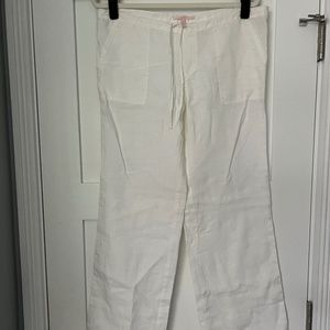 White Linen Victoria's Secret Drawstring Pants (Size Small)